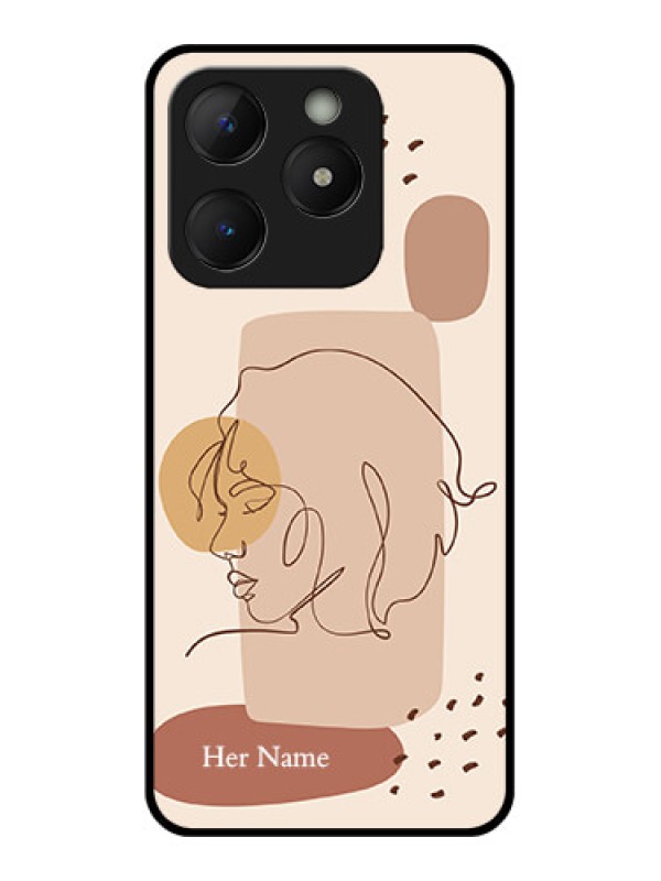 Custom Realme Narzo N63 Custom Metal Phone Case - Calm Woman Line Art Design