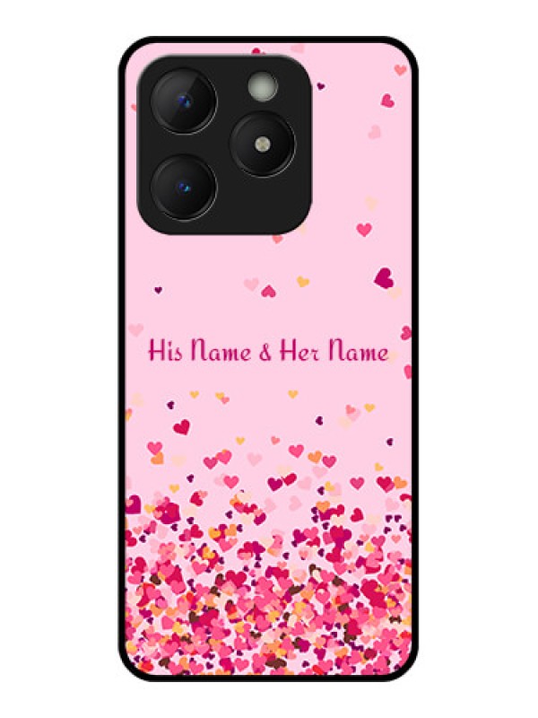 Custom Realme Narzo N63 Custom Metal Phone Case - Floating Hearts Design