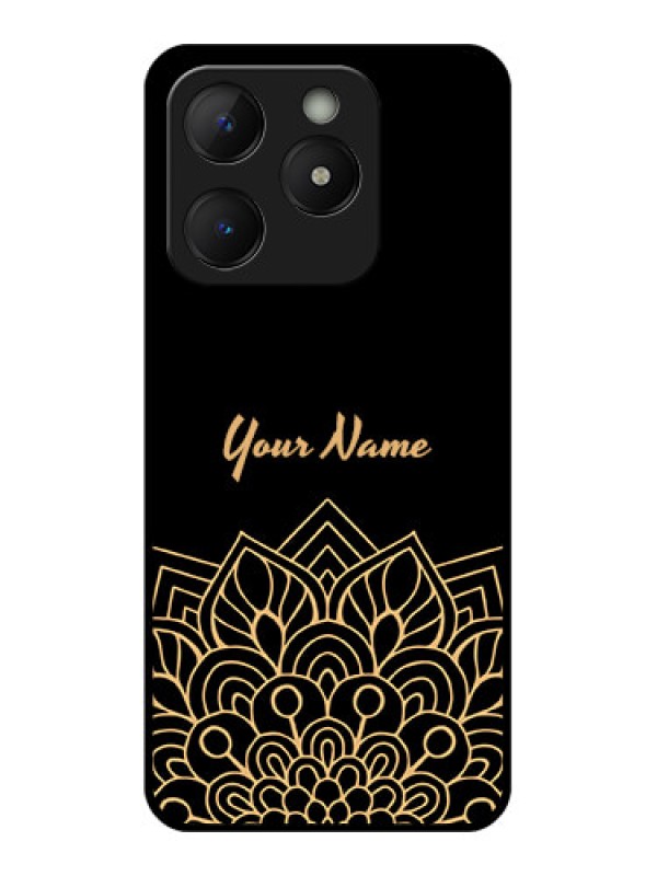 Custom Realme Narzo N63 Custom Metal Phone Case - Golden Mandala Design