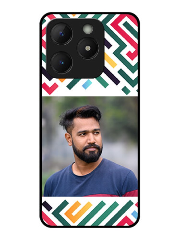Custom Realme Narzo N63 Custom Metal Phone Case - Colorful Maze Pattern Design