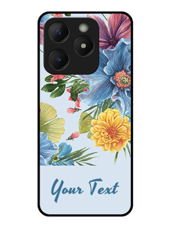 Custom Realme Narzo N63 Custom Metal Phone Case - Stunning Watercolored Flowers Painting Design