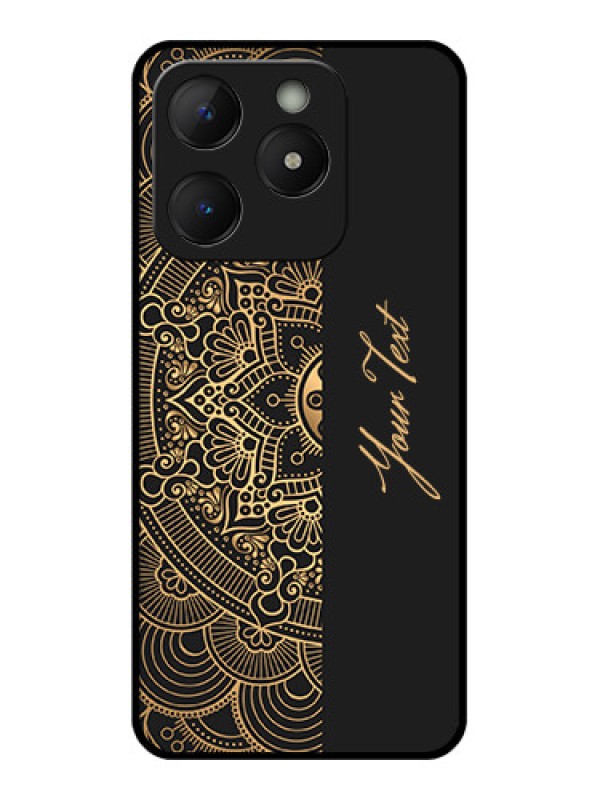 Custom Realme Narzo N63 Custom Metal Phone Case - Mandala Art With Custom Text Design