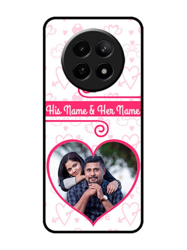 Custom narzo N65 5G Custom Metal Phone Case - Heart Shape Love Design