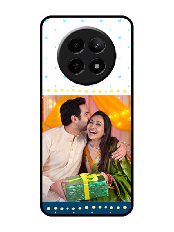 Custom narzo N65 5G Custom Metal Phone Case - White And Blue Abstract Design