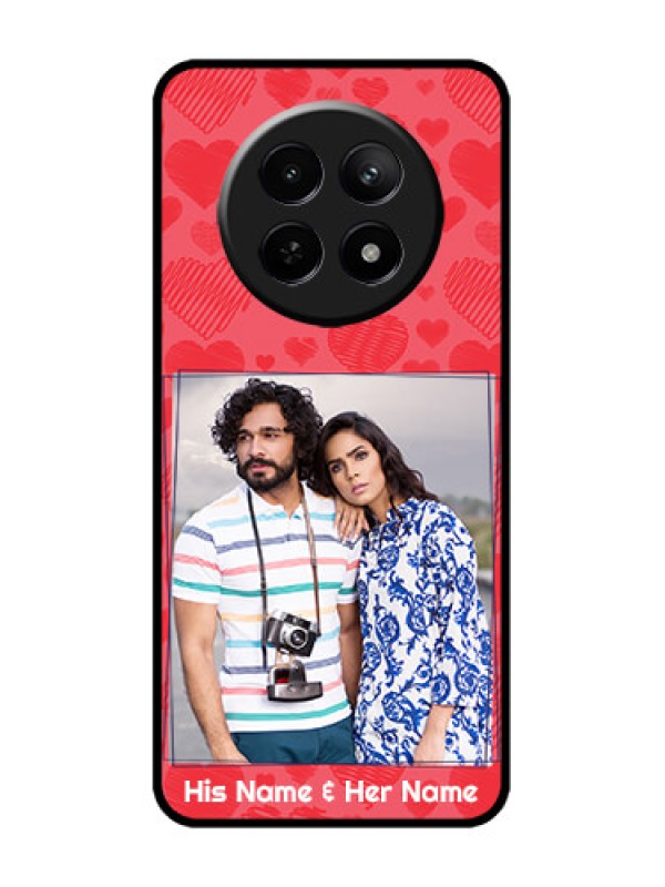 Custom narzo N65 5G Custom Metal Phone Case - With Red Heart Symbols Design