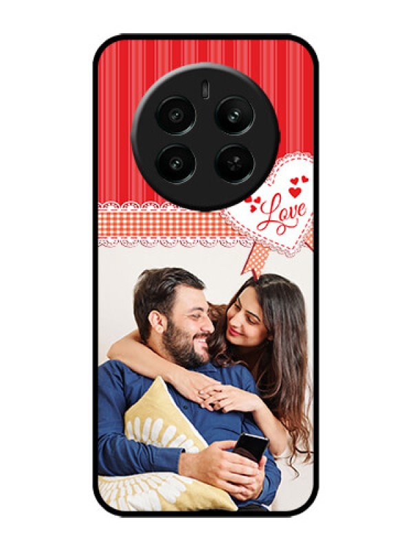 Custom Realme P1 5G Custom Metal Phone Case - Red Love Pattern Design