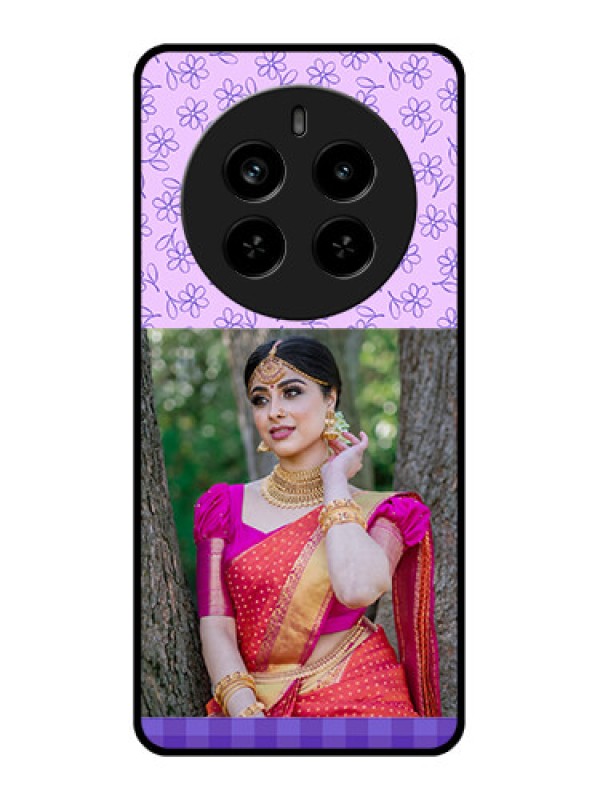 Custom Realme P1 Pro 5G Custom Metal Phone Case - Purple Floral Design