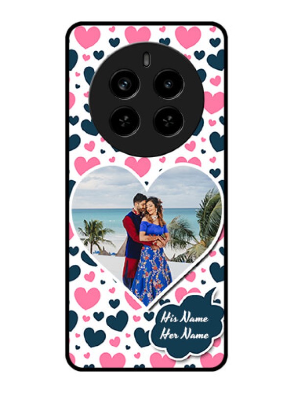 Custom Realme P1 Pro 5G Custom Metal Phone Case - Pink and Blue Heart Design