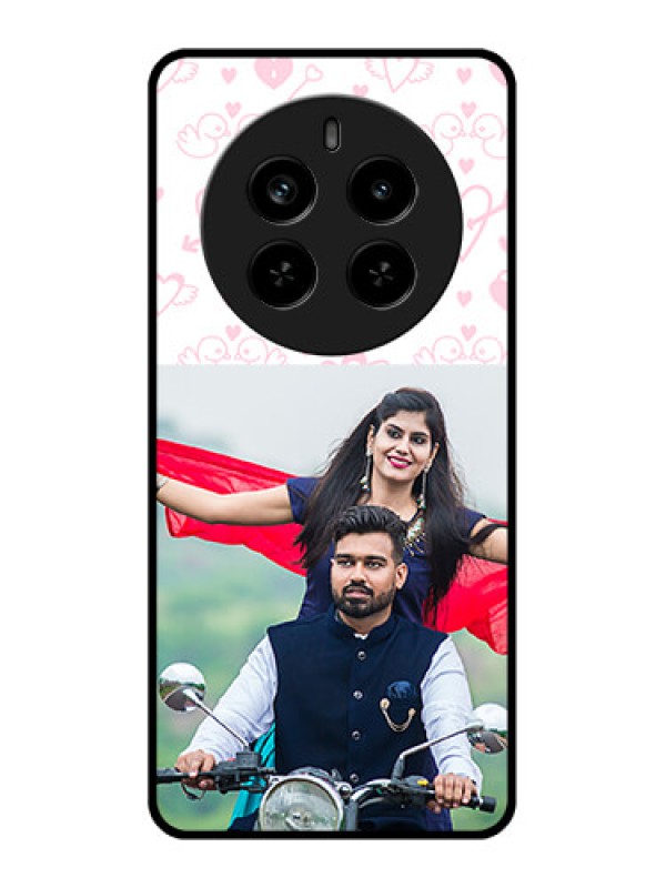 Custom Realme P1 Pro 5G Custom Metal Phone Case - Pink Flying Heart Design