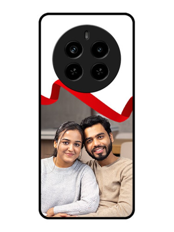 Custom Realme P1 Pro 5G Custom Metal Phone Case - Red Ribbon Frame Design