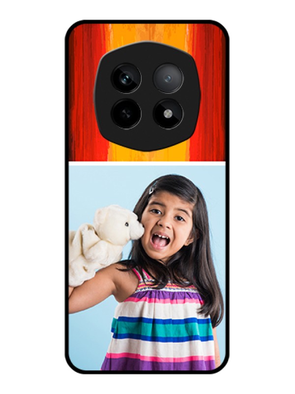 Custom Realme P2 Pro 5G Custom Metal Phone Case - Peach and Blue Color Design