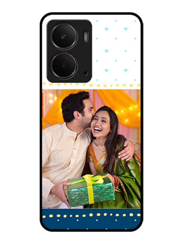 Custom Realme P3 5G Custom Metal Phone Case - White And Blue Abstract Design