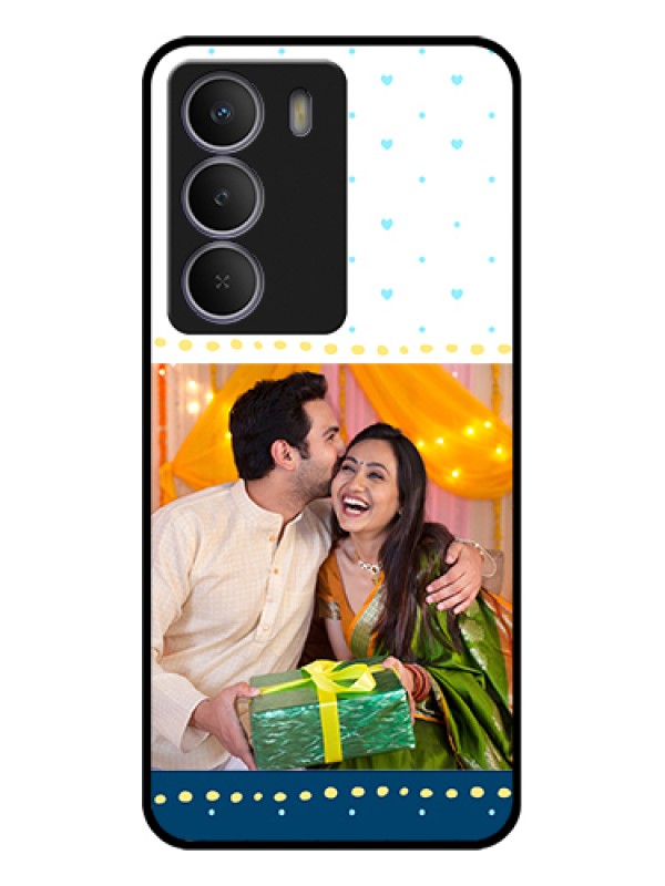 Custom Realme P3 Lite 5G Custom Metal Phone Case - White And Blue Abstract Design