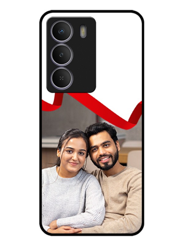 Custom Realme P3 Lite 5G Custom Metal Phone Case - Red Ribbon Frame Design