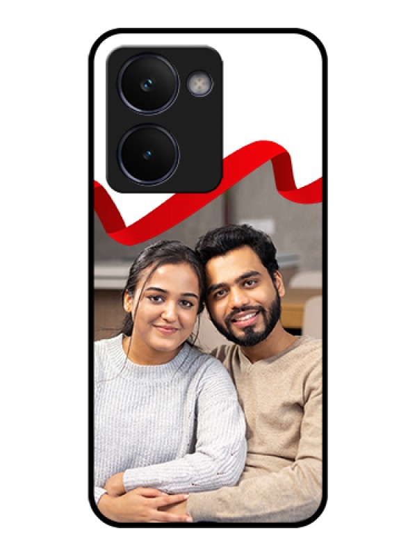 Custom Realme P3 Ultra 5G Custom Metal Phone Case - Red Ribbon Frame Design