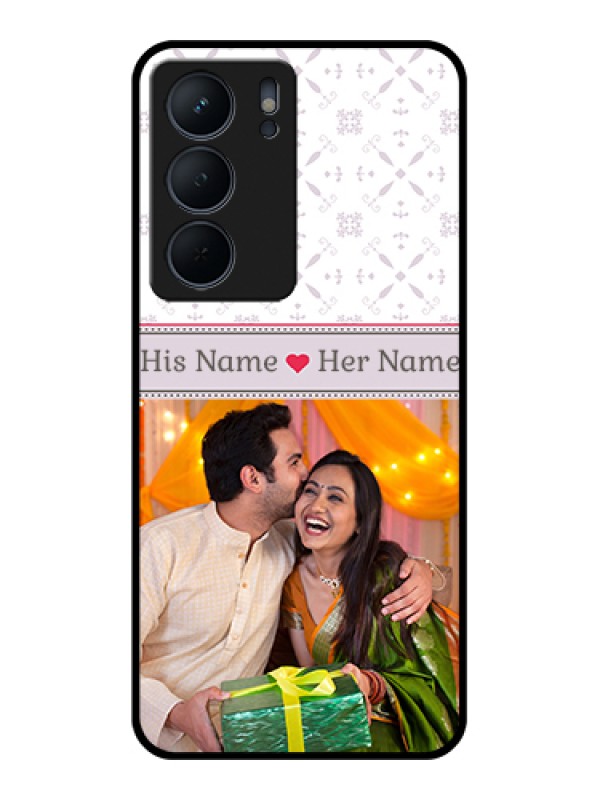 Custom Realme P3x 5G Custom Metal Phone CaseLine Art Pattern With Custom Name Design