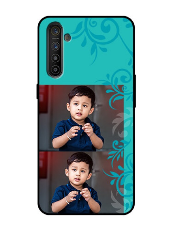 Custom Realme X2 Custom Metal Phone Case - With Photo And Green Floral Design