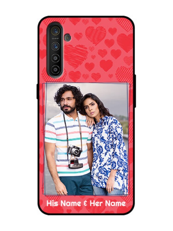 Custom Realme X2 Custom Metal Phone Case - With Red Heart Symbols Design