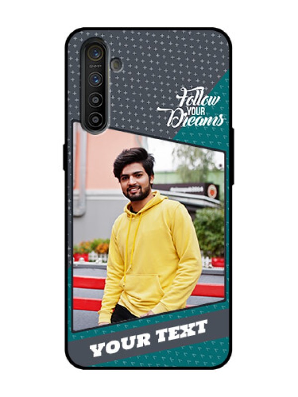 Custom Realme X2 Custom Metal Phone Case - Background Pattern Design With Quote