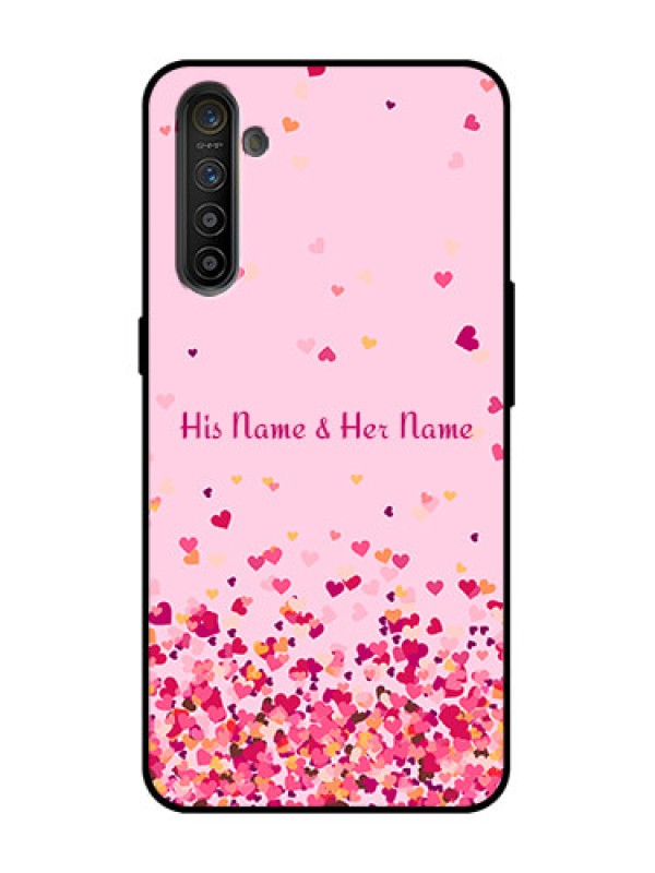 Custom Realme X2 Custom Metal Phone Case - Floating Hearts Design