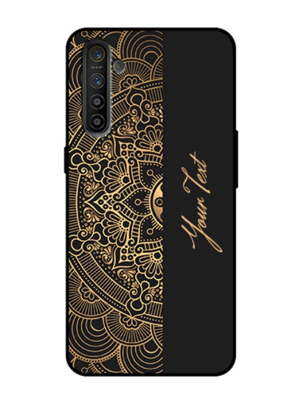 Custom Realme X2 Custom Metal Phone Case - Mandala Art With Custom Text Design
