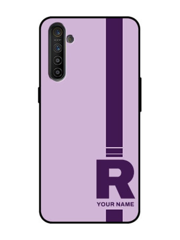 Custom Realme X2 Custom Metal Phone Case - Simple Dual Tone Stripe With Name Design