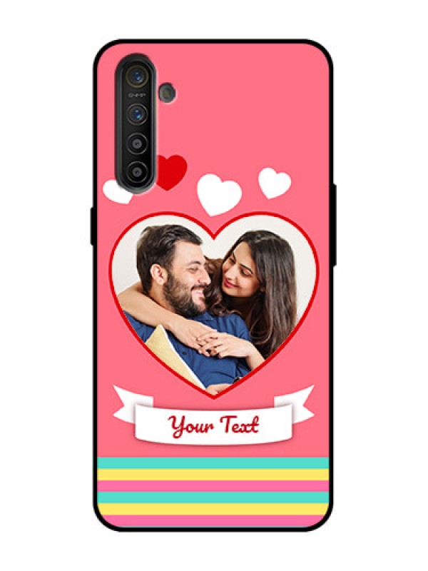 Custom Realme XT Custom Metal Phone Case - Love Shapes Doodle Design