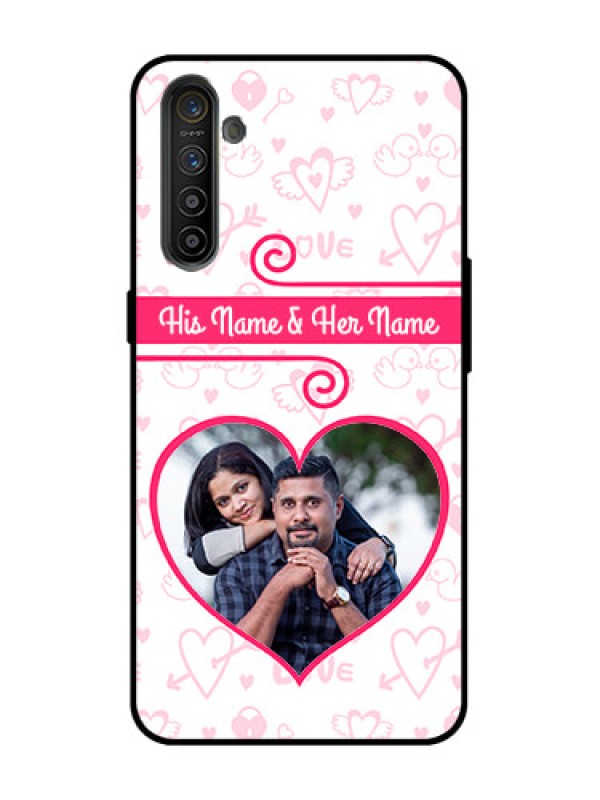 Custom Realme XT Custom Metal Phone Case - Heart Shape Love Design