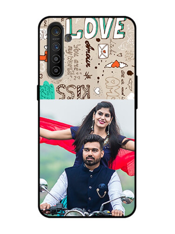 Custom Realme XT Custom Metal Phone Case - Love Doodle Pattern