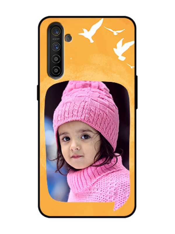Custom Realme XT Custom Metal Phone Case - Water Color Design With Bird Icons