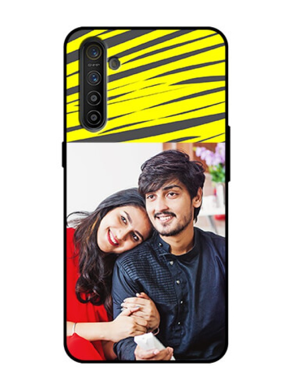 Custom Realme XT Custom Metal Phone Case - Yellow Abstract Design