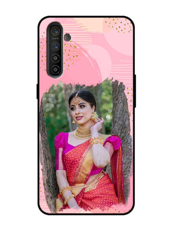 Custom Realme XT Custom Metal Phone Case - Gold Glitter Splash Design