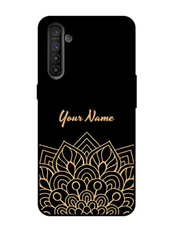 Custom Realme XT Custom Metal Phone Case - Golden Mandala Design