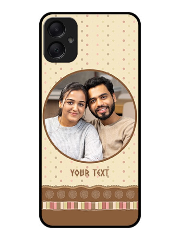 Custom Galaxy A05 Custom Metal Phone CaseBrown Dotted Mobile Case Design