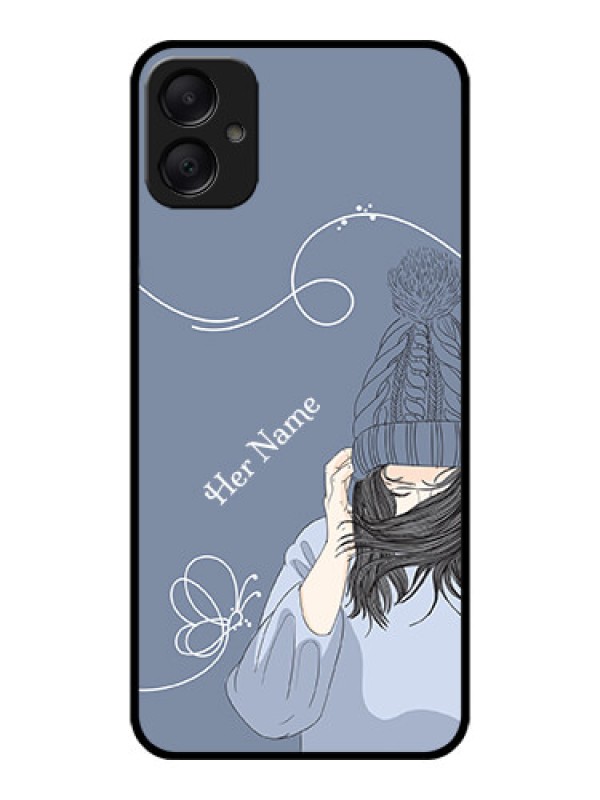 Custom Galaxy A05 Custom Metal Phone CaseGirl In Winter Outfit Design