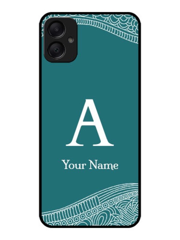 Custom Galaxy A05 Custom Metal Phone CaseLine Art Pattern With Custom Name Design