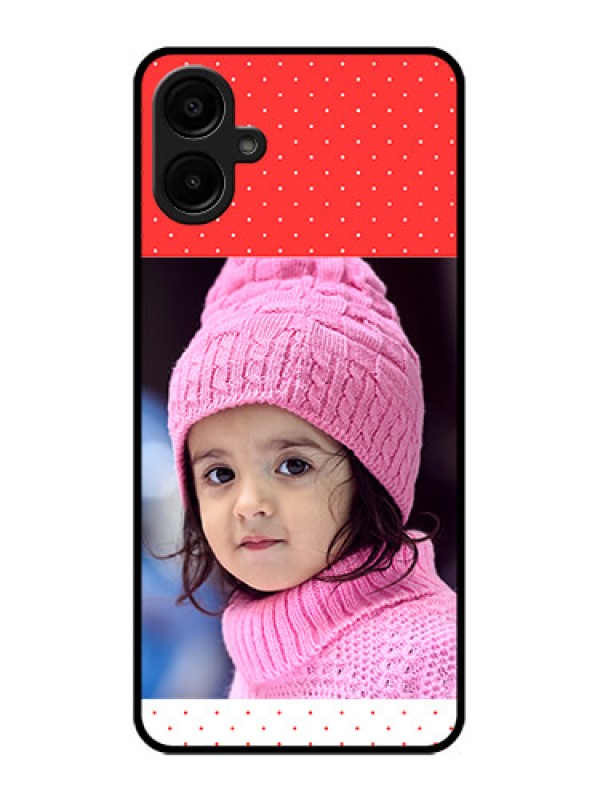 Custom Galaxy A06 Custom Metal Phone CaseRed Pattern Design