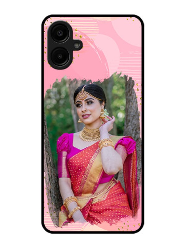 Custom Galaxy A06 Custom Metal Phone CaseGold Glitter Splash Design