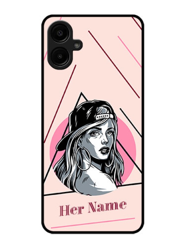 Custom Galaxy A06 Custom Metal Phone CaseRockstar Girl Design