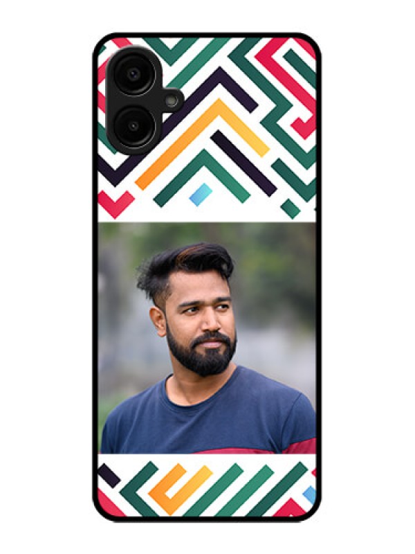 Custom Galaxy A06 Custom Metal Phone CaseColorful Maze Pattern Design