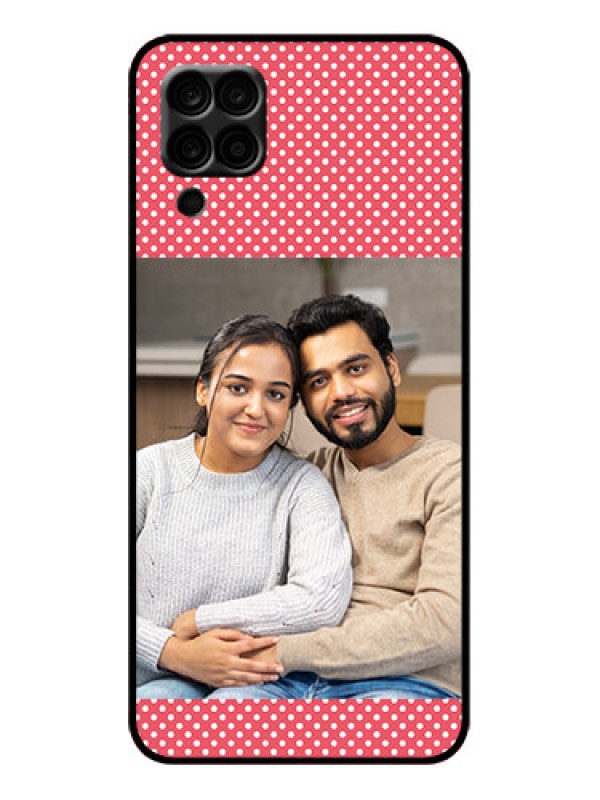 Custom Galaxy A12 Custom Metal Phone Case - White Dotted Design