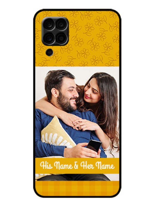 Custom Galaxy A12 Custom Metal Phone Case - Yellow Floral Design