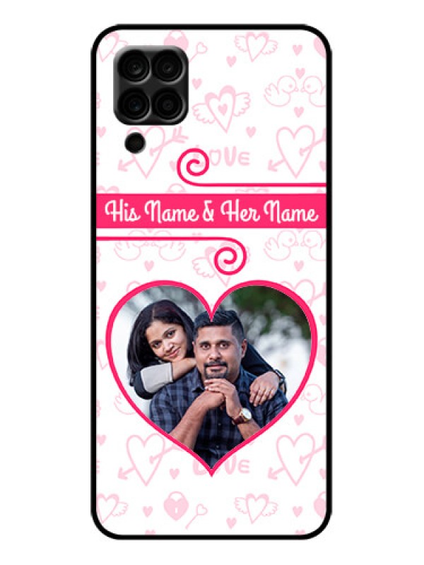 Custom Galaxy A12 Custom Metal Phone Case - Heart Shape Love Design