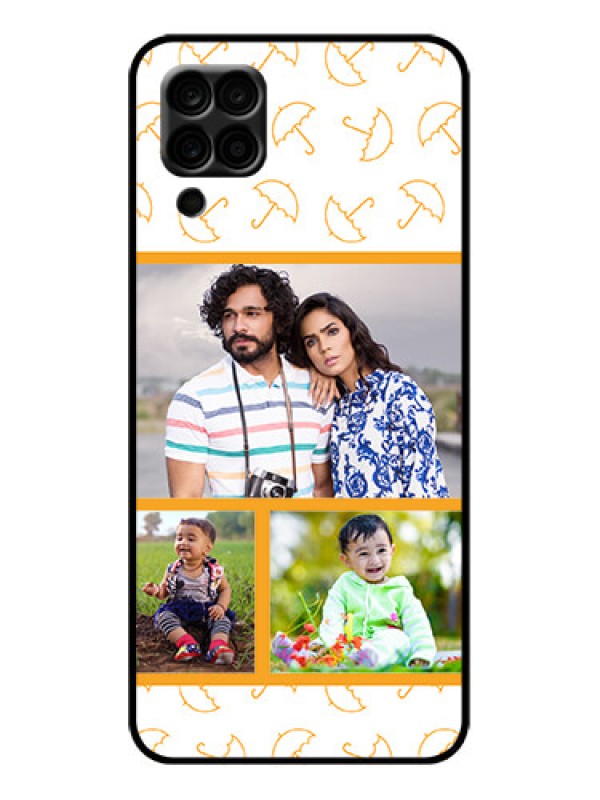 Custom Galaxy A12 Custom Metal Phone Case - Yellow Pattern Design