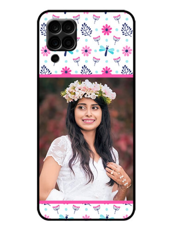 Custom Galaxy A12 Custom Metal Phone Case - Colorful Flower Design