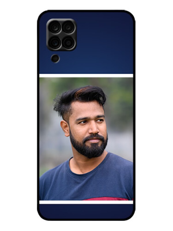 Custom Galaxy A12 Custom Metal Phone Case - Simple Royal Blue Design