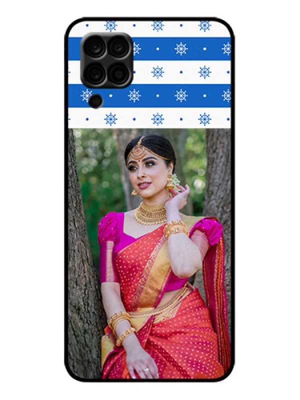 Custom Galaxy A12 Custom Metal Phone Case - Snow Pattern Design