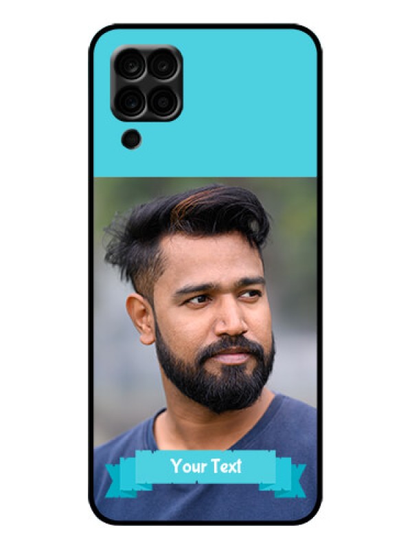 Custom Galaxy A12 Custom Metal Phone Case - Blue Color Design