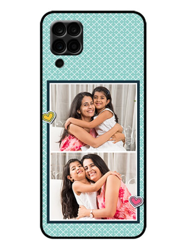 Custom Galaxy A12 Custom Metal Phone Case - 2 Image Holder With Pattern Design