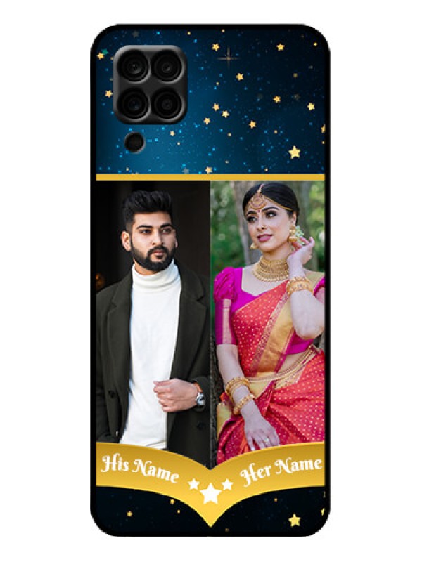 Custom Galaxy A12 Custom Metal Phone Case - Galaxy Stars Backdrop Design